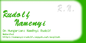 rudolf namenyi business card
