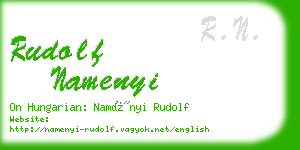 rudolf namenyi business card